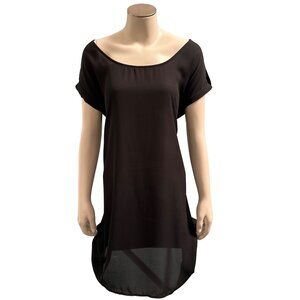 CCC Sexy Sheer Short Sleeve Black Round Neck Maxi Cover Up Dress Plus Size XXXL